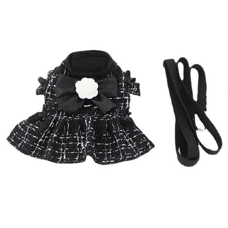 luxury Ins Pet Dress Tweed Harness For Dogs With Leash Puppy Chest With Rope Cute Dog Outgoing Chest Back M251213