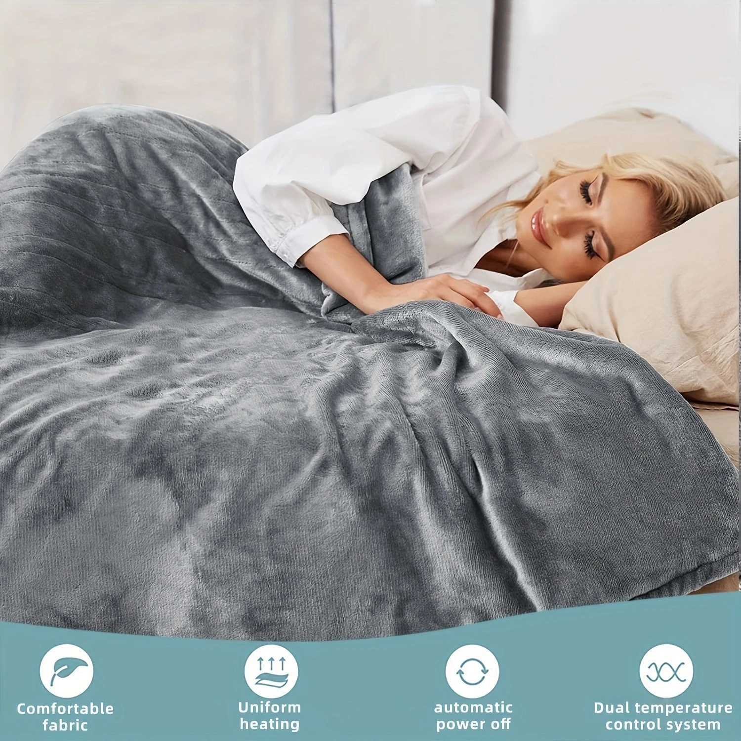 Heated Blanket-Electric BlanketSoft Heated Throw Blanket with 6 Heating Levels 4 Hours auto-OffOver-Heat Protection Y251212