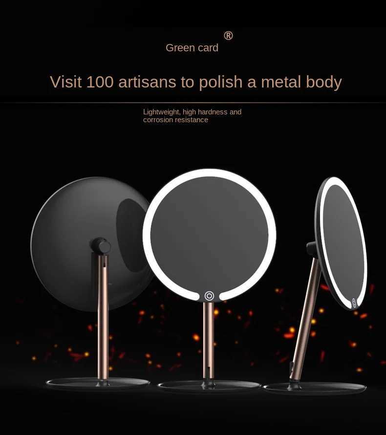 New Three Color Makeup Mirror With LED Light Adjustable Smart Lighting Makeup Mirror Dressing Desktop Touch Screen MirrorT251213