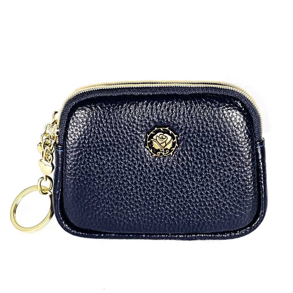 Simple Genuine Leather Wen Coin Purse Double Zipper Small Purse Wallet Mini Purses Y251213