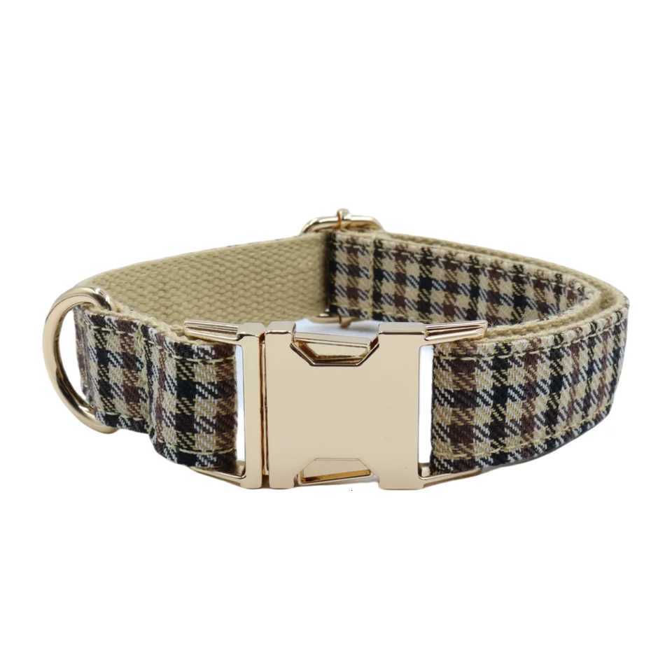 Plaid pet collar bow leash with adjustable metal buckle suitable for large medium and small dogs M251213