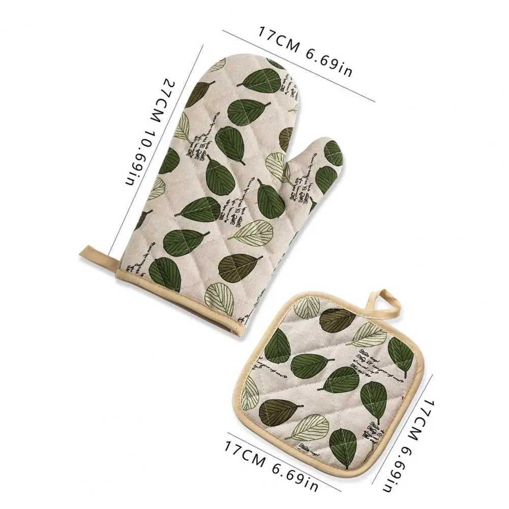 Quilted Cotton Oven Mitts Oven Mitts with Strong Grip High Heat Resistant Oven Mitts Pot Holders Set with Non-slip for Cooking H251212
