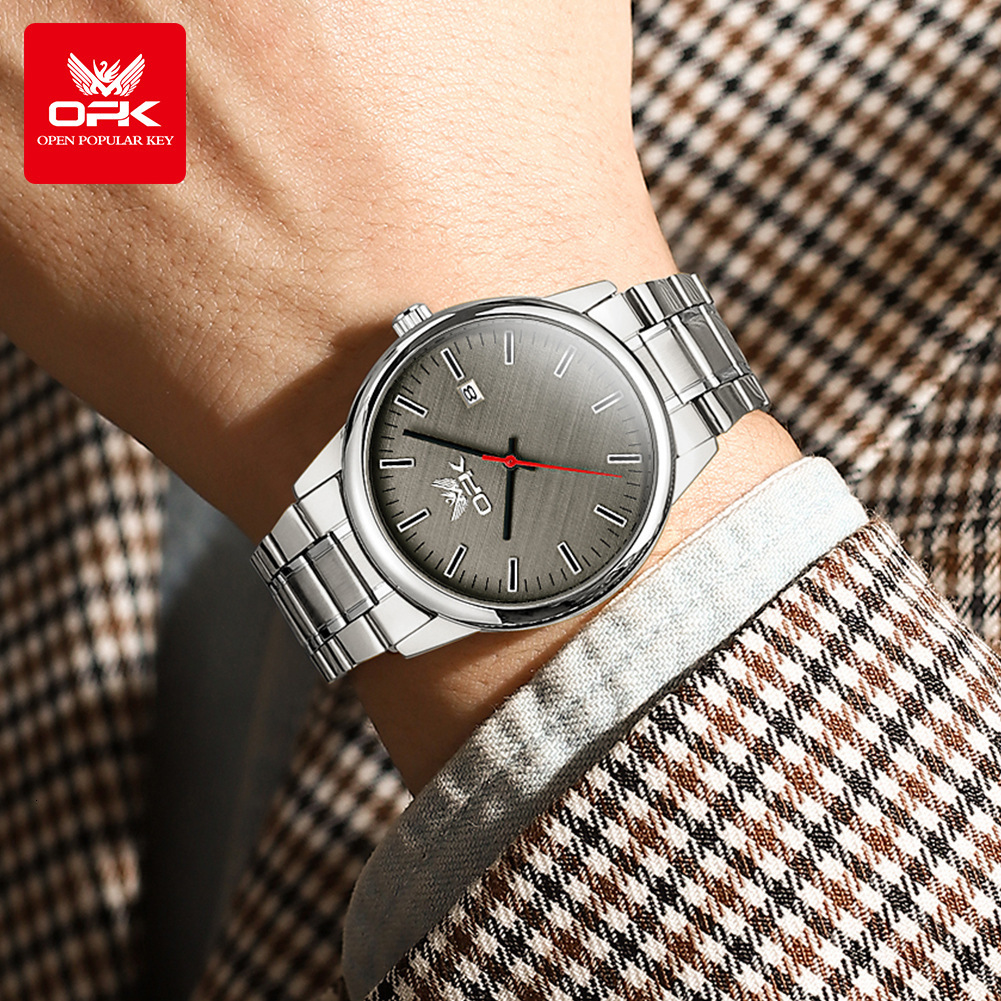 OPK Designer Men's Watch Free Shipping Wholesale Waterproof Luminous Single Date Quartz Fashionable And Simple Outdoor Sports Men's Watch