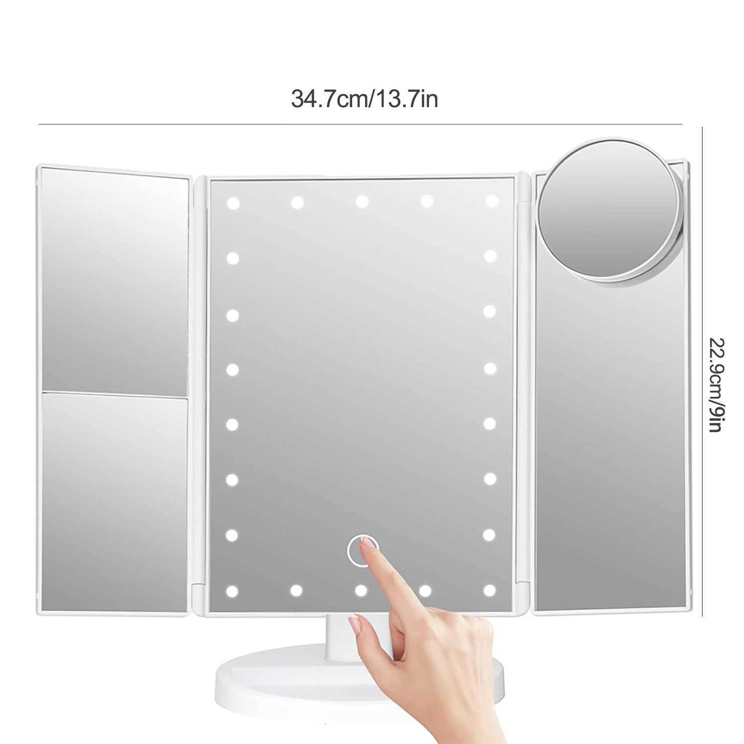 Fashionable foldable LED magnifying makeup mirror desktop organizer mirror a wonderful gift for Valentines Day birthdayT251213