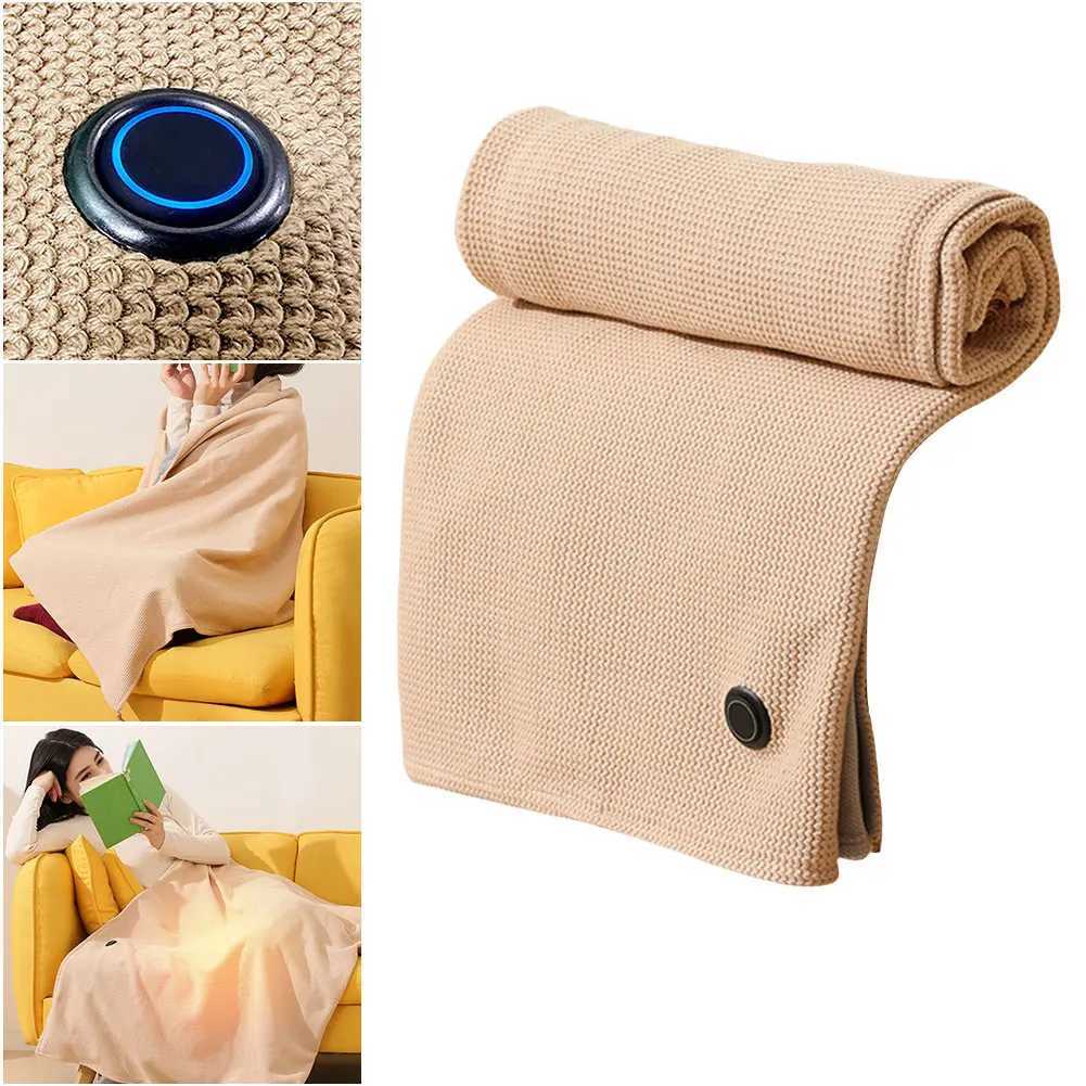 Wearable USB Electric Heated Blanket with 5000mAh Power Bank 3-Level Heating Electric Blanket Shawl Portable Body Warmer Blanket Y251212