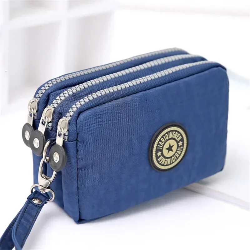 New Wed Denim Wens Three Zipper Coin PurseMakeup BagPhe BagHand-Held Portable Bag Y251213