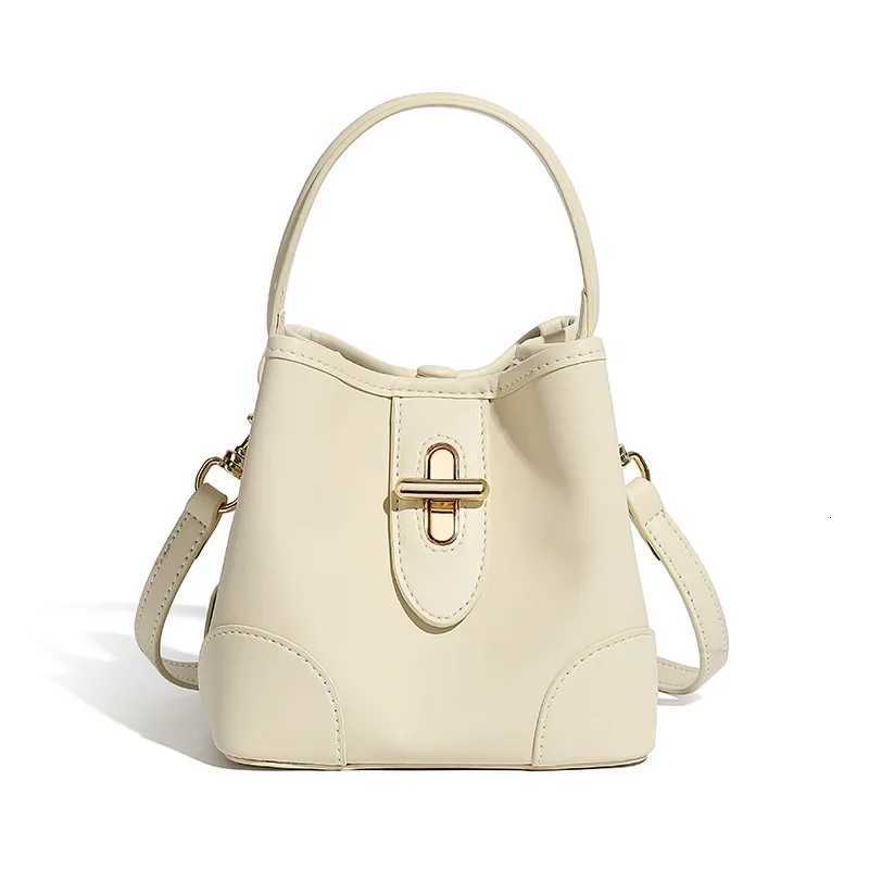 New Arrival Ladies Genuine Leather Handbag Fashion Luxury Trendy Simple Bucket BagT251213
