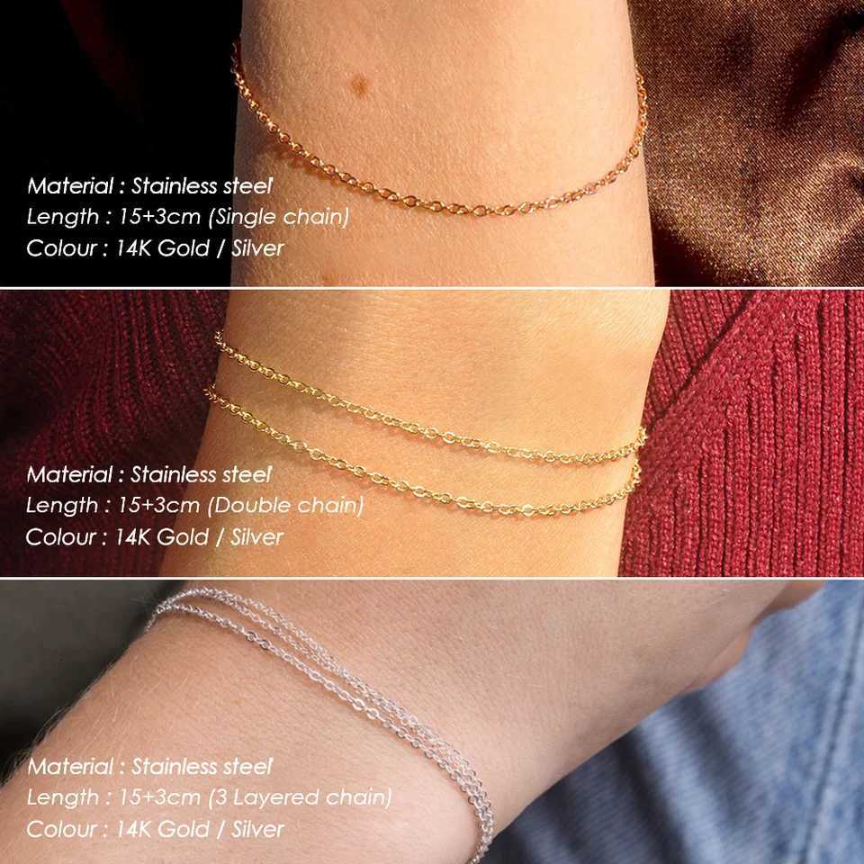 eManco New Fashion Simple Thin Chain Jewelry Multi-Layer Thin Chain Ring Womens Accessories Stainless Steel Jewelry M251213