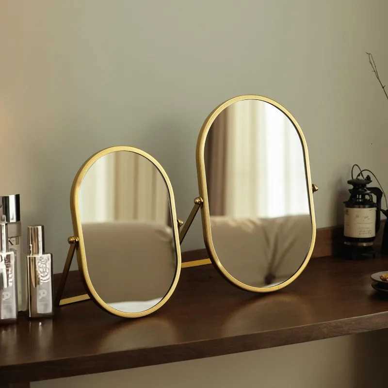1PC Portable Foldable Oval Makeup Mirror Desktop Dressing Table Cosmetic Mirror Ins Style for Bedroom Dorm Travel UseT251213