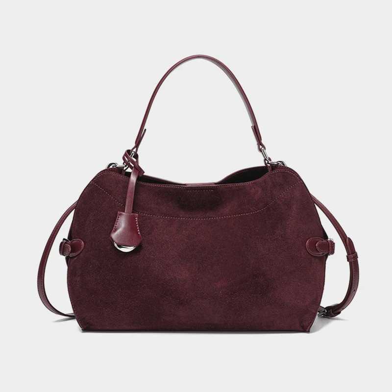 Hifashion Vintage Suede Genuine Leather Tote Handbags For Women 2025 Luxury Designer Shell Office Ladies Shoulder Crossbody BagsT251213