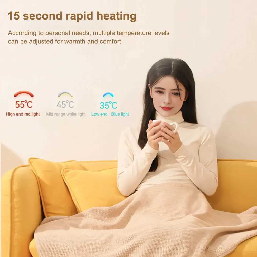 Wearable USB Heated Blanket Shawl with Three Heating Levels and 5000mAh Power Bank for Cozy Comfort Anywhere Y251212