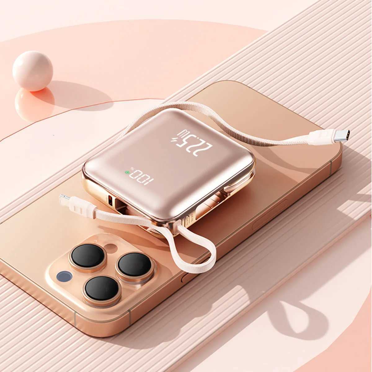 20000mAh Mini Cute Power Bank with Built-in Cable and 225W Fast Charging Battery Pack for IPhone H251213