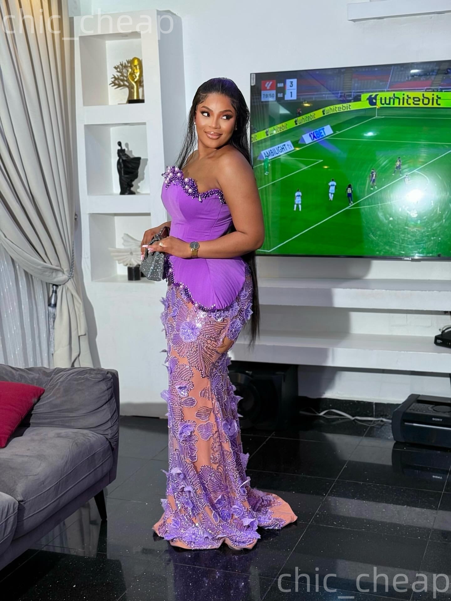 Aso Ebi Lilac Mermaid Prom Dresses 2026 Sweetheart Pearls Floral Lace Evening Formal Party Second Birthday Engagement Gowns Plus Size Dress For Specia