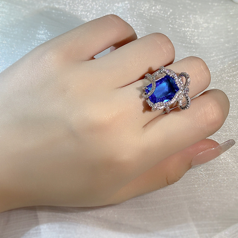 Luxury Brand Designer Jewelry New Classic Style Micro Inlaid Zircon European Gemstone Ring Beautiful Fashion Women's Accessories Trendy Versatile - view 7