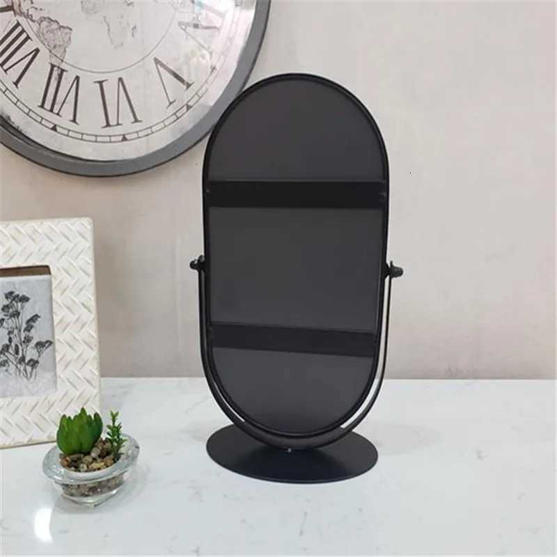 New Nordic Style Black Makeup Mirror Metal Mirror Bathroom Vanity Cosmetic Mirror Table Top Mirrors For Bathroom Dropshipping 4T251213