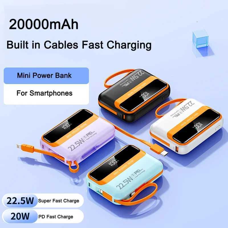 20000mAh 225W Universal Power Bank with Built-in Cables tra Thin Fast Charging for IPhone H251213