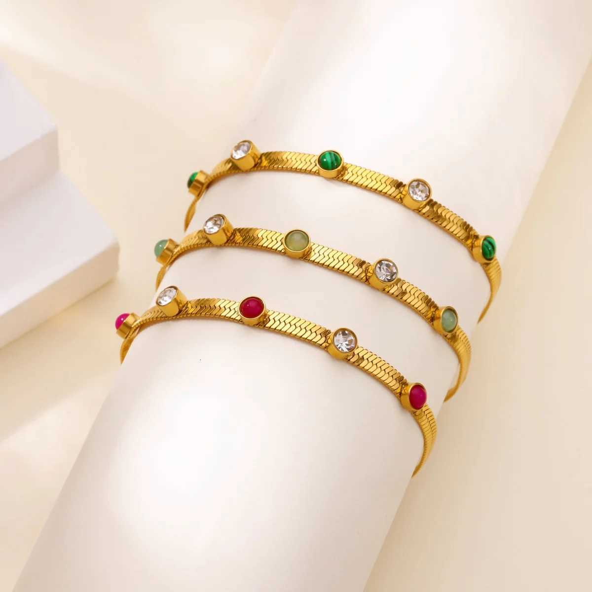 Birth Flower for Women Girl Gold Plated Stainless Steel s Cubic Zirconia Charm Wrist Jewelry Freeshipping Items M251213