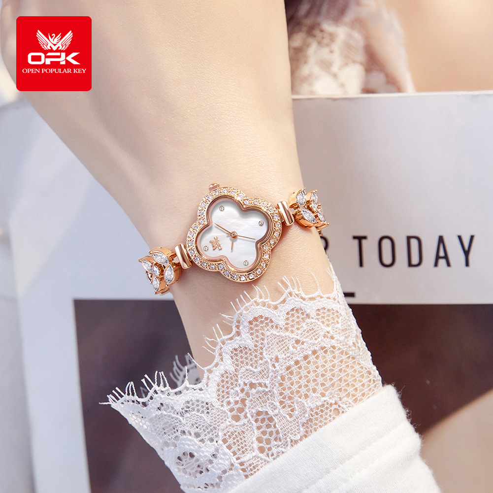 OPK Designer Women's Watches Free Shipping Wholesale Clovers Watches For Women, Diamond-encrusted Bracelets, Waterproof Watches For Women