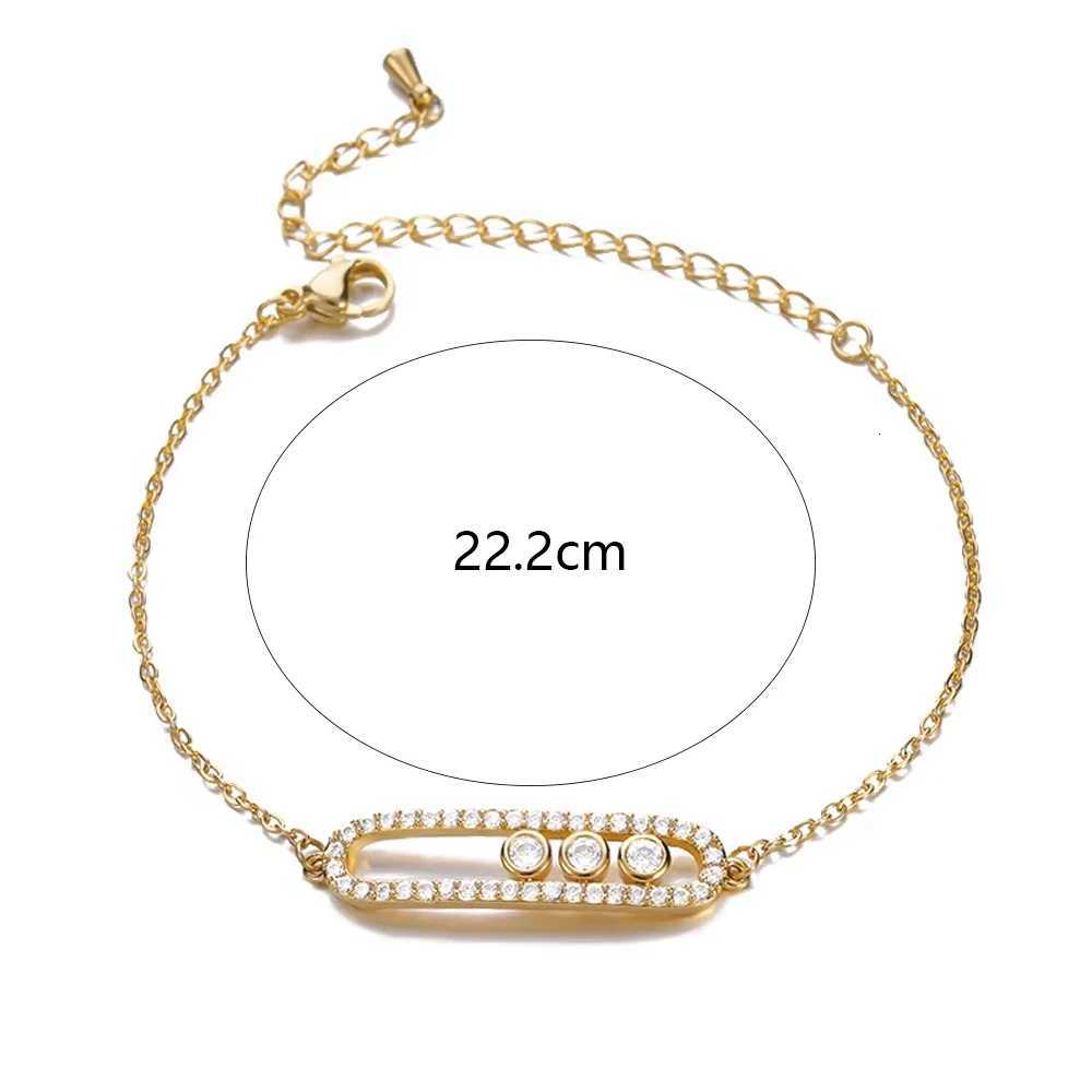 GD Arab Design 3 Dot Beads Bar Charm Bangle Pave AAA Zircon Stainless Steel for Women Luxury Jewelry M251213