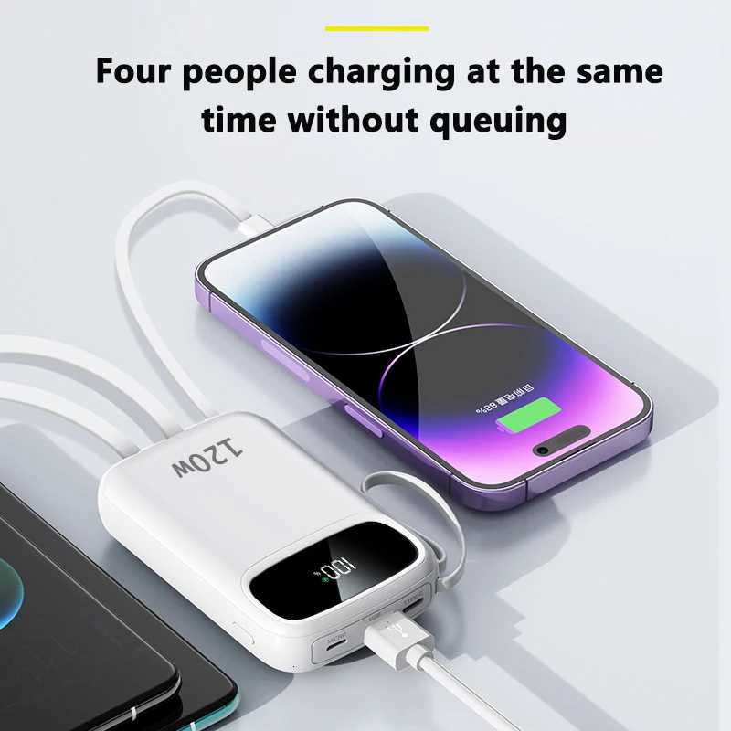 50000mAh Built in 4 Wires High Capacity er Fast Charging Power Bank External Battery for iPhone New H251213