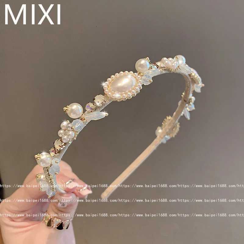 wens pearl rhinestone hair accories band light luxury princ bands for wen Korean version cute hair bands Y251213