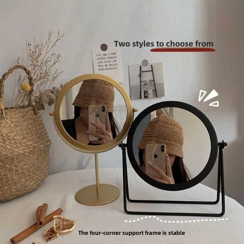 360 Degrees Rotate Iron Desktop Mirror Instagram-style Texture Ladies Makeup Mirror Creative Iron Mirror Strong Sense Of StyleT251213