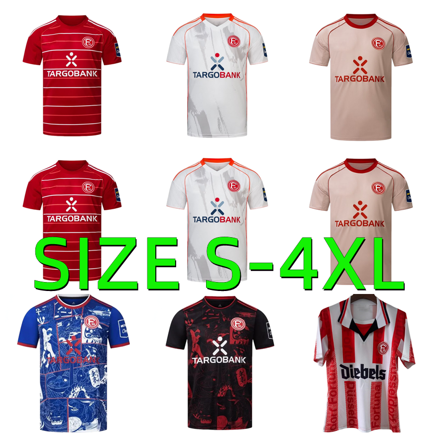 XXXL 4XL 25 26 Fortuna Dusseldorf Soccer Jerseys 2025 2026 home HOFFMANN TANAKA VERMEIJ JOHANNESSON KLAUS OBERDORF NIEMIEC IYOHA 1998 1999 Retro Football Shirt