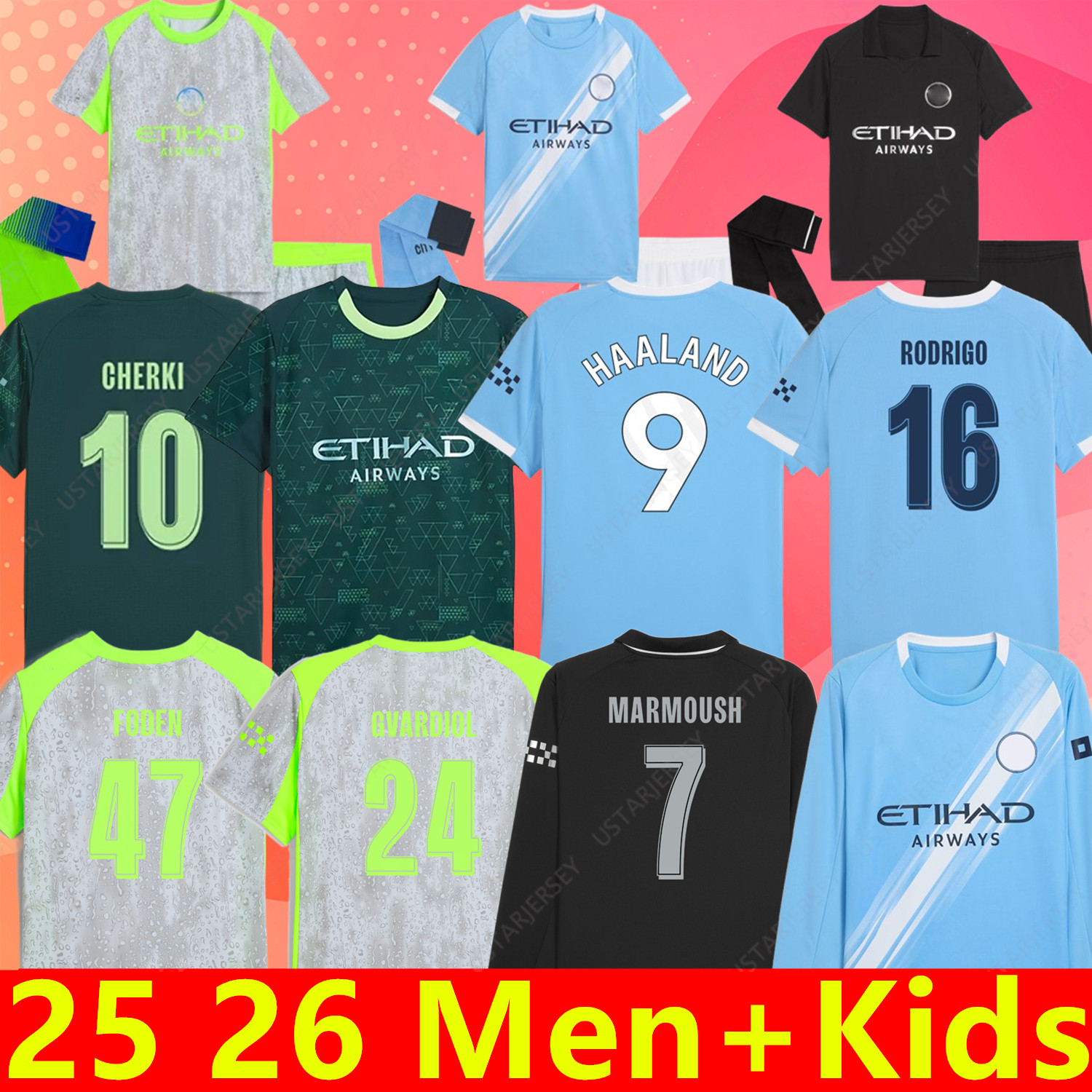 25 26 man city Soccer Jerseys HAALAND RODRIGO FODEN MARMOUSH GVARDIOL DOKU REIJNDERS RUBEN SAVINHO CHERKI BOBB KOVACIC 25 26 Football Shirt Men Kids Kit Sets Uniforms