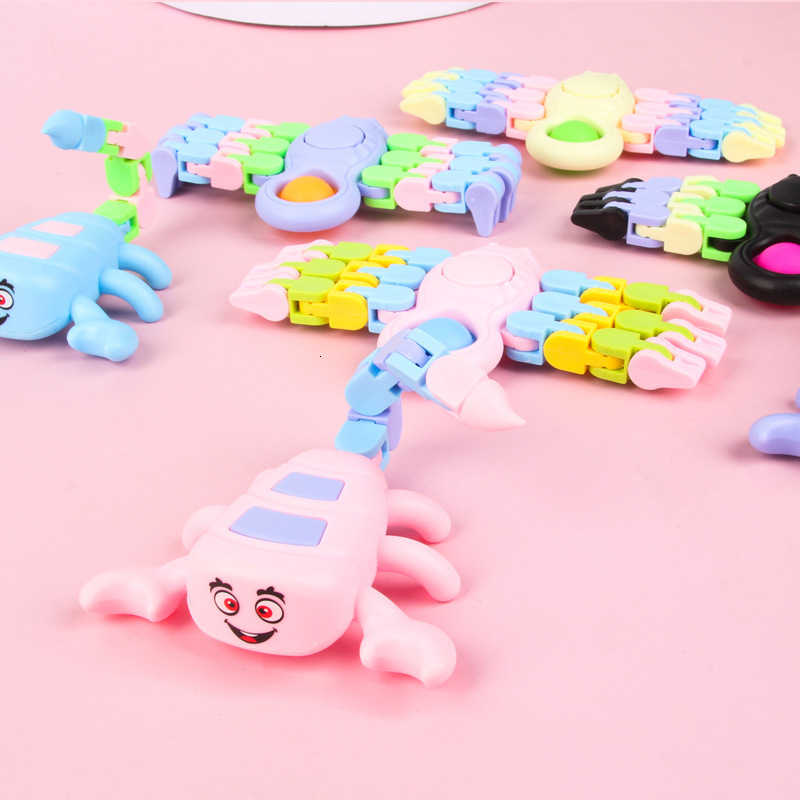 Cross-Border Stress Relief Versatile Spider Gyroscope Bubble Fun Children's Educational DIY Jointed Scorpion Chain Wholesale