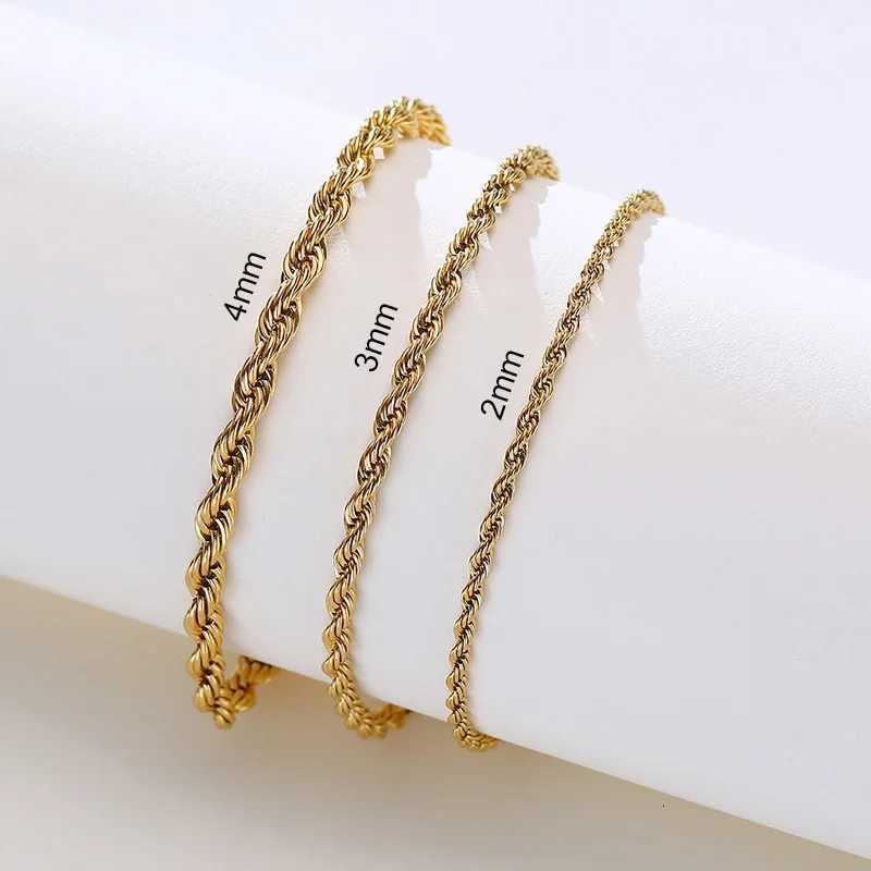 Chic Flash Twisted Rope Chain s for Women Anti Allergy Stainless Steel Wrist Gifts Jewelry Adjustable M251213
