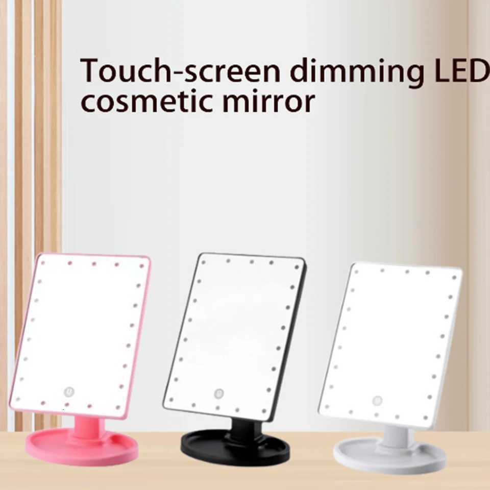 LED desktop luminous lamp cosmetic mirror desktop 360-degree rotary storage touch-sensitive cosmetic mirrorT251213