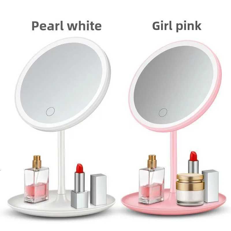 1200 mah LED Makeup Mirror 3 Color Light Adjustment Light Up at a Touch Ultra Long Endurance Tray Storage Table Vanity MirT251213