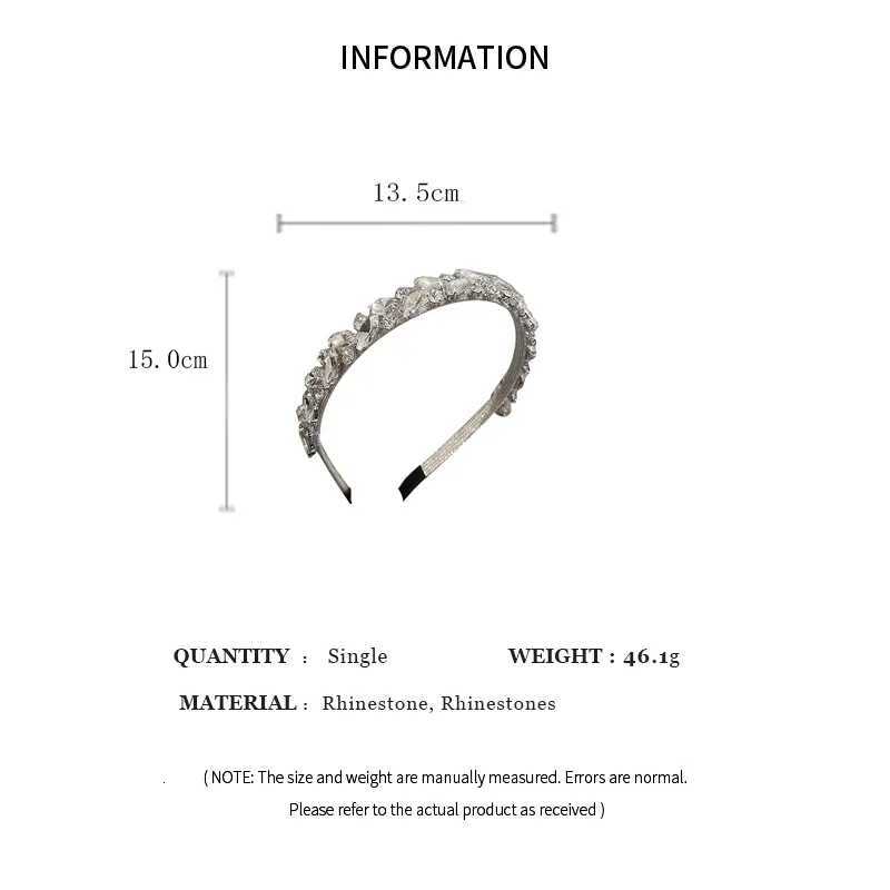 Leaves Square Geetric Rhinestones Imitation Pearl Sier Color Haiands for Wen Simple Versatile Temperament Accory Y251213