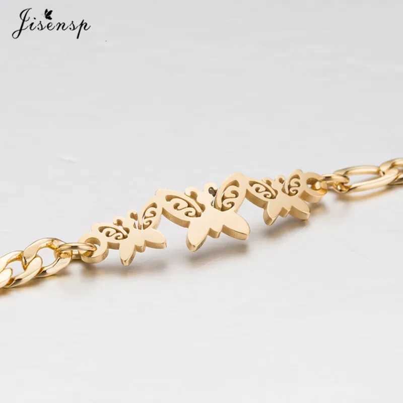 Jisensp Elephant Butterfly s Bangles Animal Chain Link Female Stainless Steel s for Women Accessories M251213