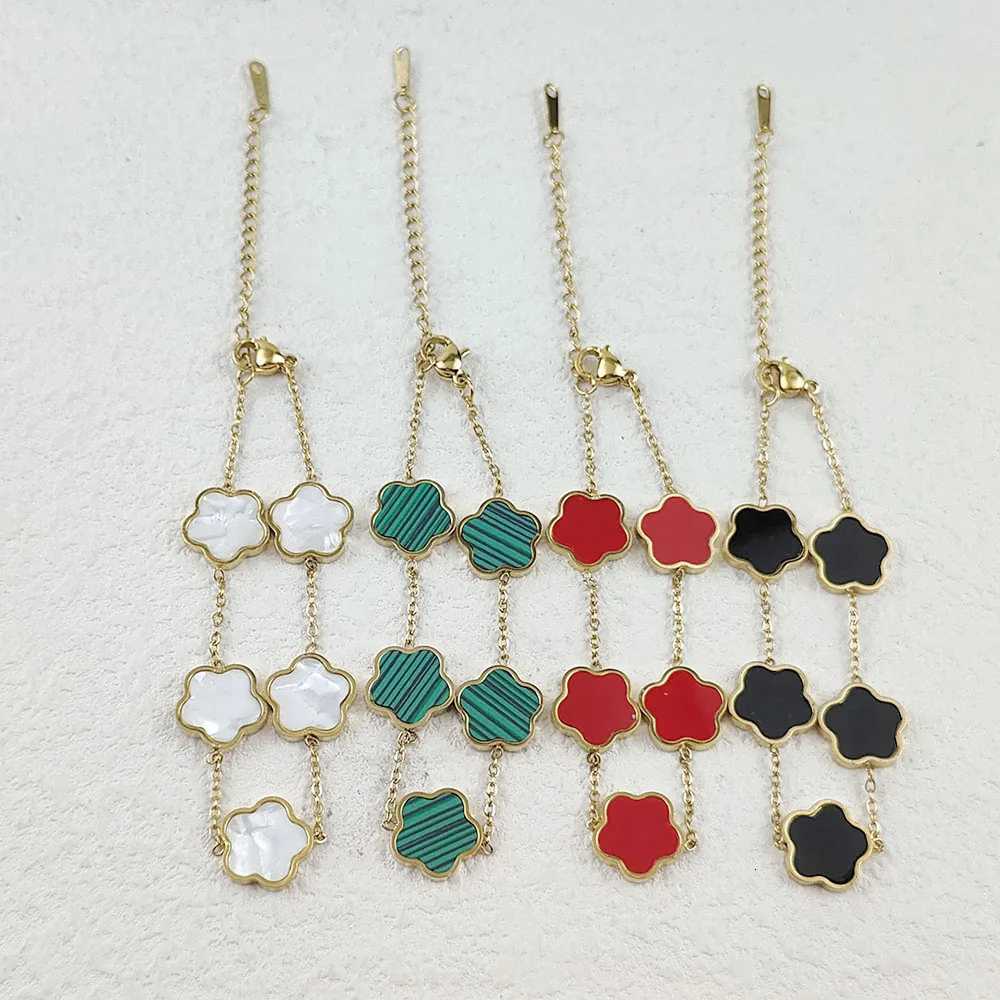 Classic Luxury StainlESS Steel Ladies Adjustable Five Flower s for Women New Fashion Party Jewelry Gifts M251213