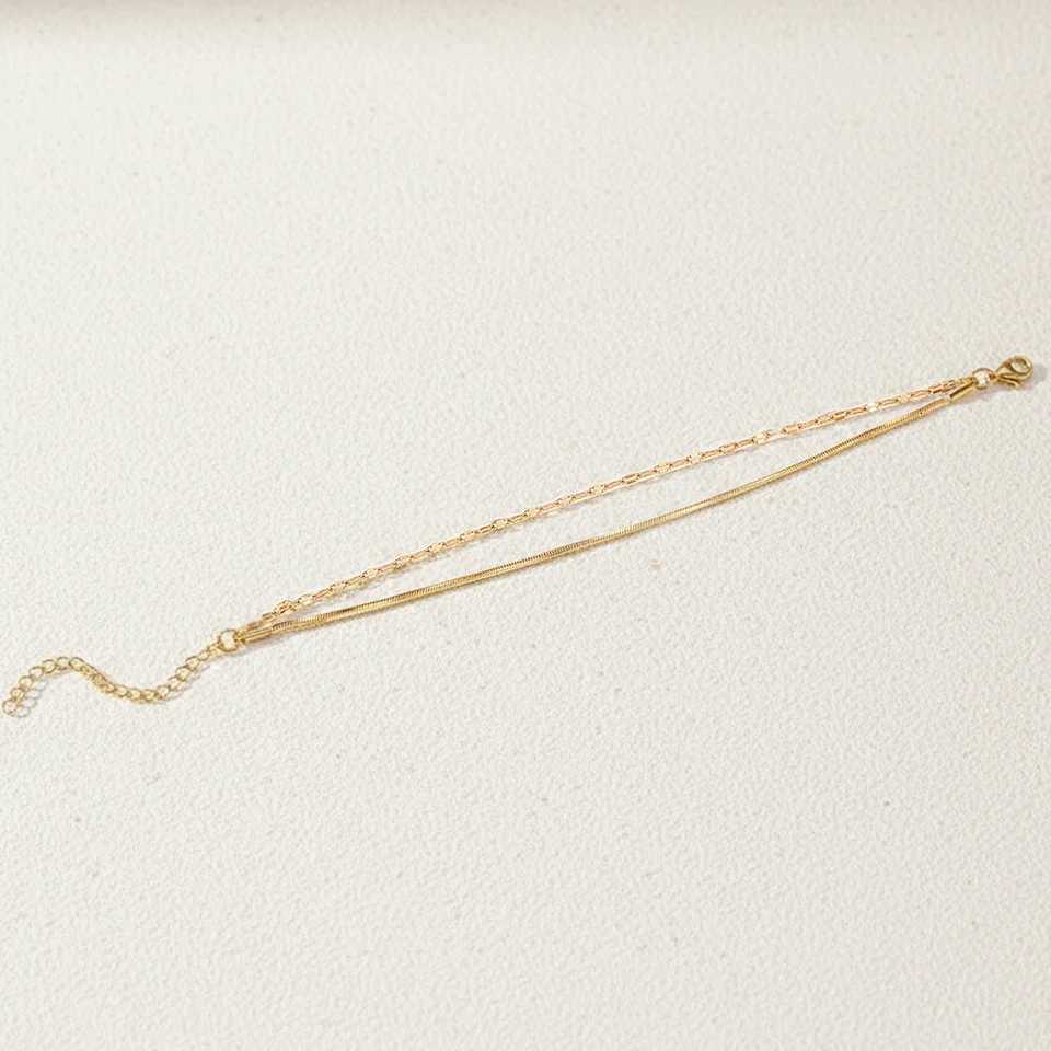 Stainless Steel Lip Chain Premium Double-Layer Minimalist Womens Fashionable Versatile Wrist Accessory Creative Gift M251213