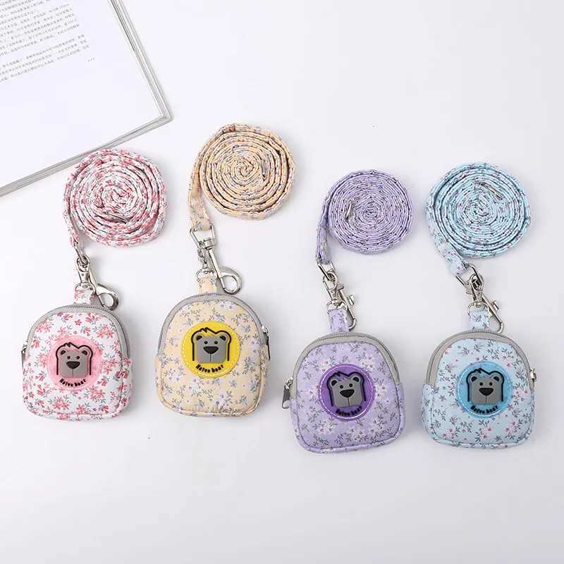 Pet Dog Leash with Snack Bag Summer Floral Pattern Dog Chest Strap Cat Leash Outdoors Accessories for Dogs And Cats M251213