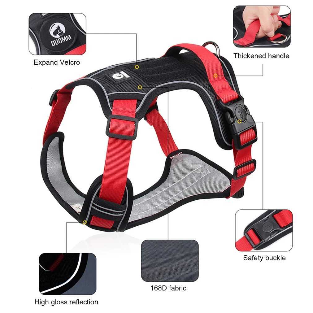 Dog Harness Reflective Midium Large Dogs Tactical Vest Big 1680D Waterproof Oxford Cloth Dog Harnesses Pet Accessoires Supplies M251213