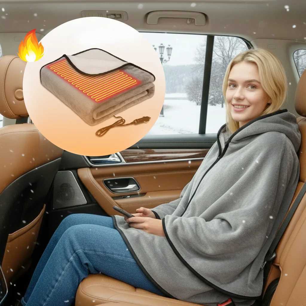 Heated Car Blanket Portable Heated Blanket for Travel Electric Blanket for Car Truck SUV RV Electric Blankets Y251212