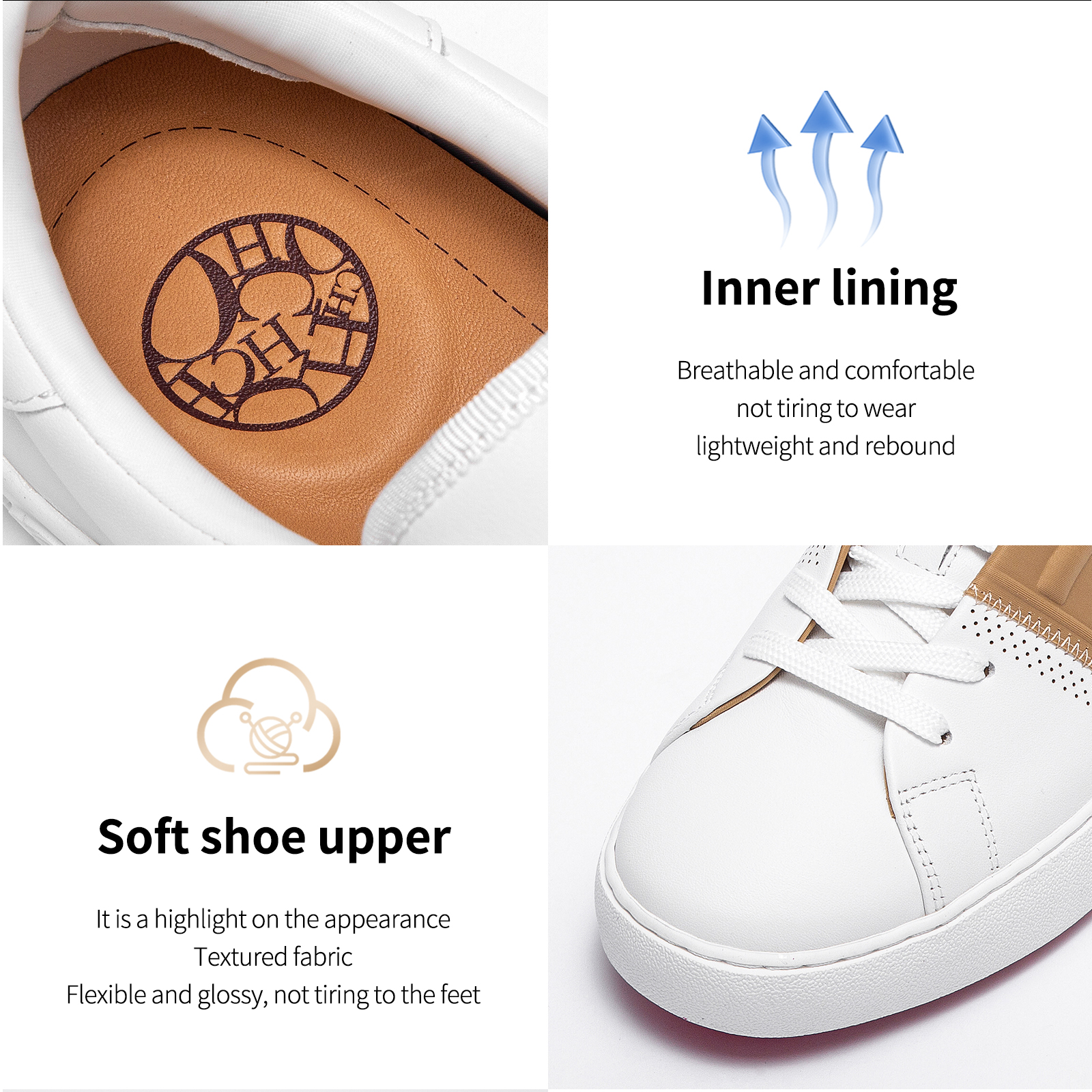 CHCH Women Casual Shoes White Flat Board Shoess Balance Technology Press Insole Comfort Sneakers Luxury Brand 2025 New