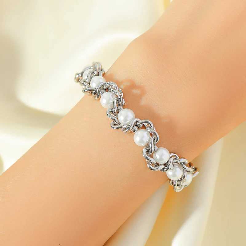 EILIECK 316L Stainless Steel Silver Color Chain Thick Bangle Waterproof Jewelry Statement Metal Wrist Chain Girls Gift M251213