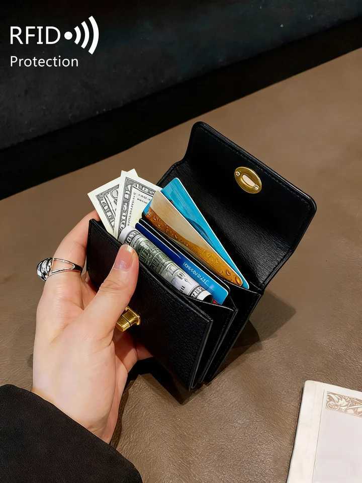 Minimalist wens small wallet RFID shielded mtifunctial holder soft Peather mticpartment small coin purse Y251213