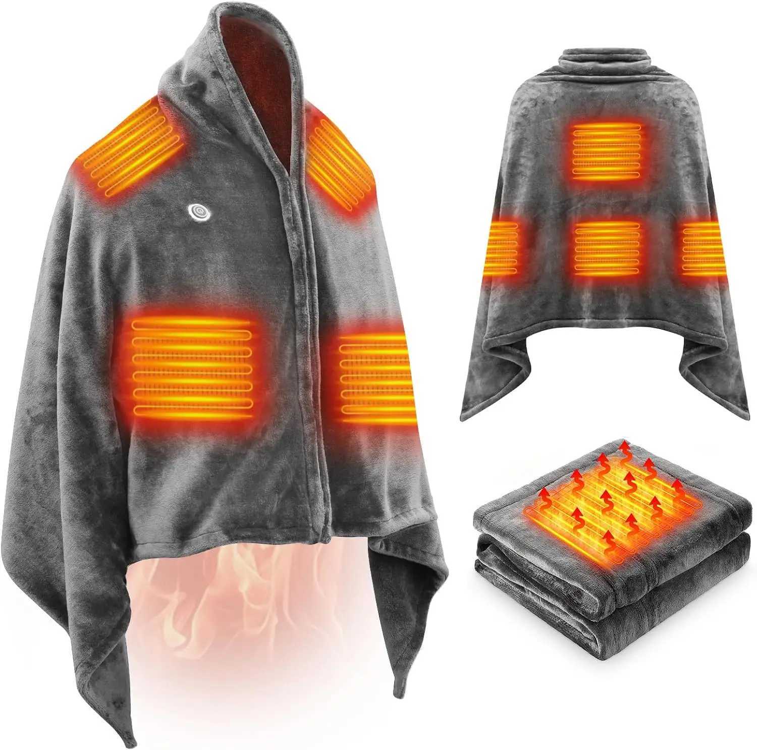 Electric Heating Body Warming Shawl Blanket Outdoor Camping Multifunctional Shawl Heating Blanket USB ChargingNo battery Y251212