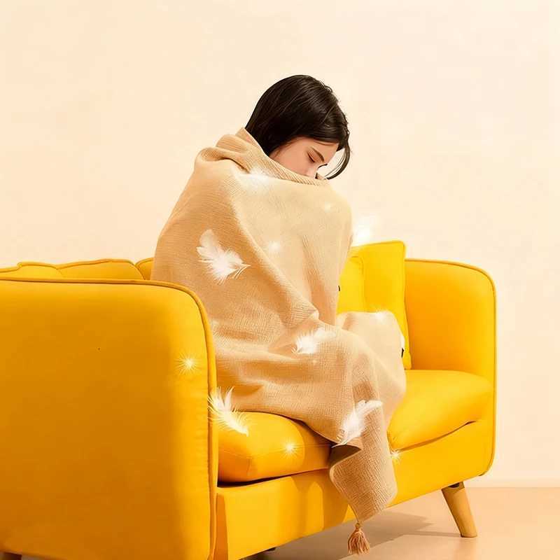 Graphene Electric Heating Blanket USB Washable Heating Shawl Portable Heating Blanket for Home Office Outdoor Use Y251212