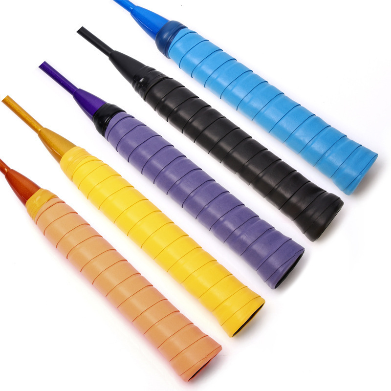 Badminton Racket Elastic Perforated Flat Hand Grip Tennis Racket Fishing Rod Table Tennis Racket PU Leather Dragon Bone Sweat-Absorbing Band