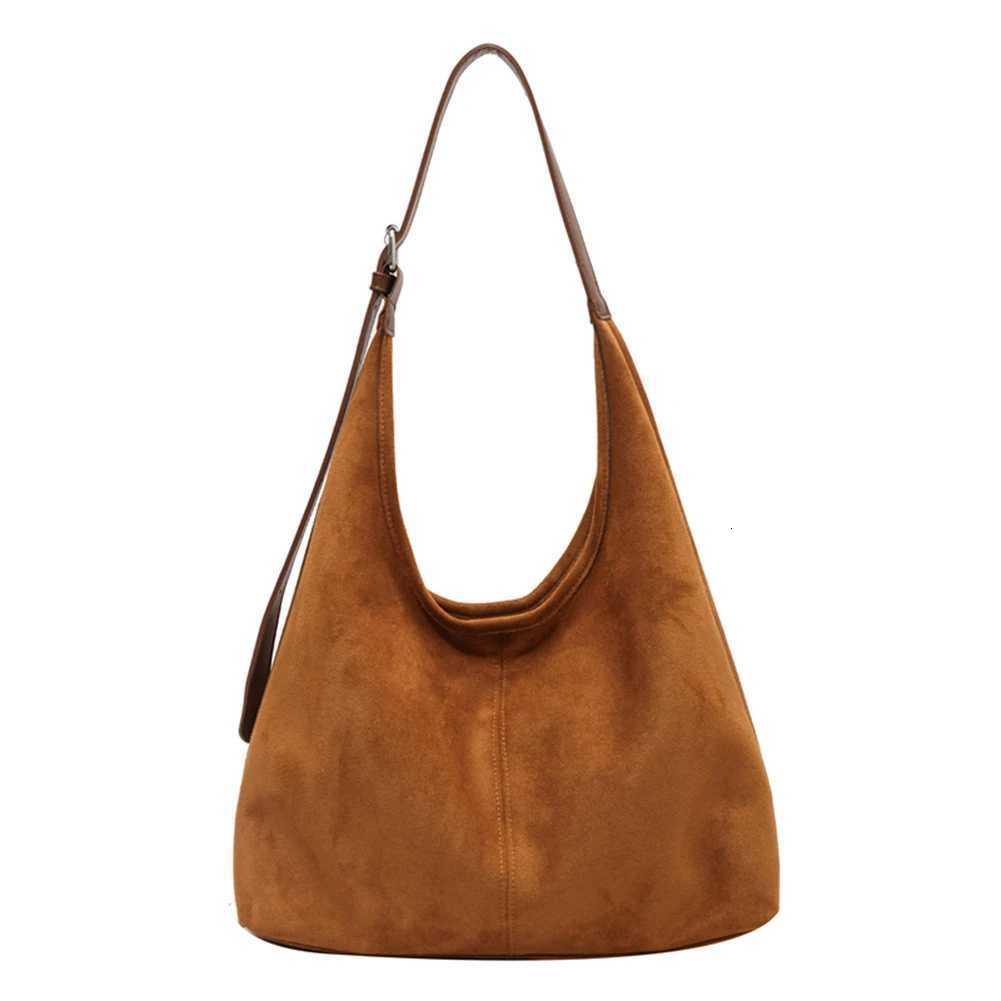 Women Suede Shoulder Bag Fashion Tote Bag Solid Color Stylish Crossbody Bag Adjustable Strap Top Handle Bag Vintage Satchel BagT251213