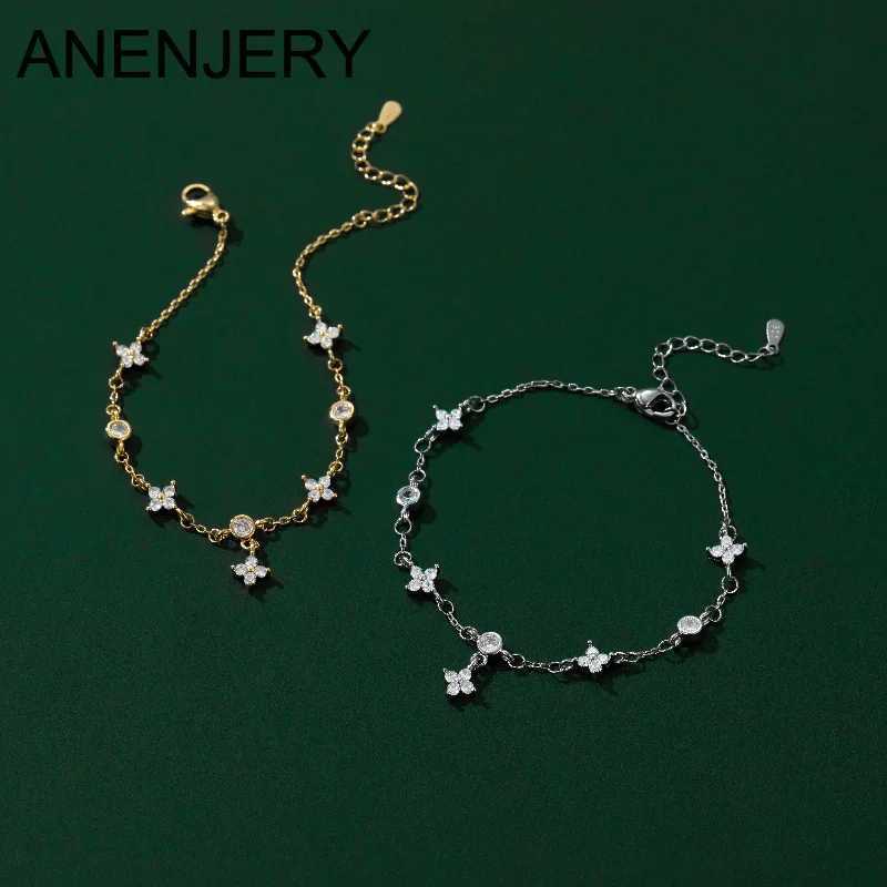 ANENJERY Delicate Zircon Grass s For Women Chain Wedding Desgin Party Jewelry Gifts M251213