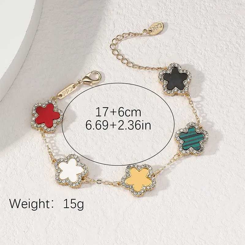 Flower Shape Multi Colored With Shiny Cubic Zircon Adjustable Chain Sweet luxury Style Personality Simple Design Jewelry M251213