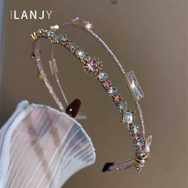 Heavy Industry wens hair accories er Flash Water Diamond Double layer band Hair Hoop bands Hair Clip Crystal for w Y251213
