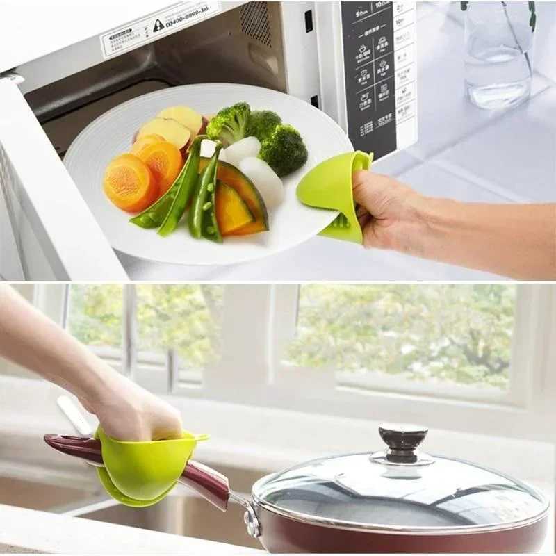 2Pcs Oven Gloves Silicone Heat Resistant Cooking Pinch Mitts Potholder for Kitchen Cooking Baking H251212